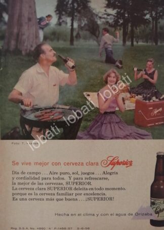CARTEL ANTIGUO ORIGINAL DE CERVEZA SUPERIOR FOTOGRAFIA DE TUFIC YAZBEK 1958 /3