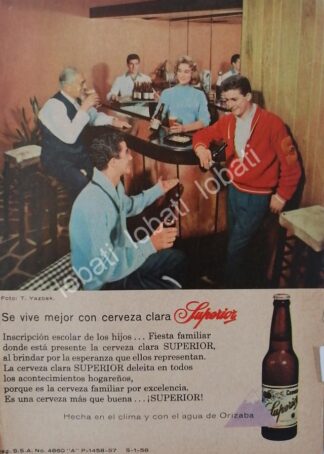 CARTEL ANTIGUO ORIGINAL DE CERVEZA SUPERIOR FOTOGRAFIA DE TUFIC YAZBEK 1958 /2