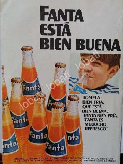 CARTEL ANTIGUO ORIGINAL DE SET DE 4 AFICHES REFRESCOS FANTA, ESTA BIEN BUENA 1969 - Image 5