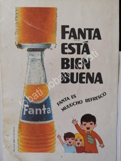 CARTEL ANTIGUO ORIGINAL DE SET DE 4 AFICHES REFRESCOS FANTA, ESTA BIEN BUENA 1969 - Image 3