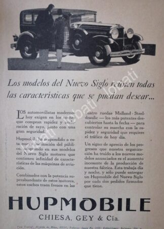 CARTEL ANTIGUO ORIGINAL DE AUTOS HUPMOBILE SEDAN 1927 /121