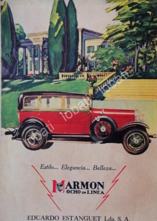 CARTEL ANTIGUO ORIGINAL DE AUTOS MARMON 8 EN LINEA 1927 /114 MUY RARO