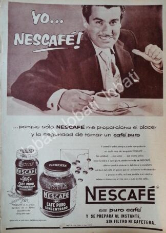CARTEL ANTIGUO ORIGINAL DE CAFE NESCAFE 1956 /40