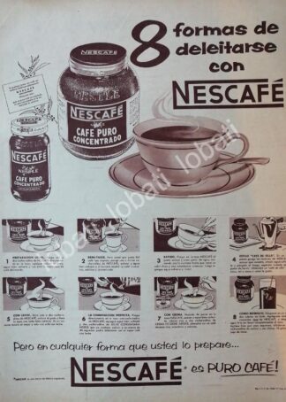 CARTEL ANTIGUO ORIGINAL DE CAFE NESCAFE 1956 /37