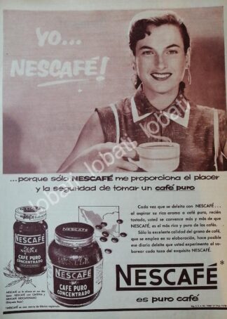 CARTEL ANTIGUO ORIGINAL DE CAFE NESCAFE 1956 /43