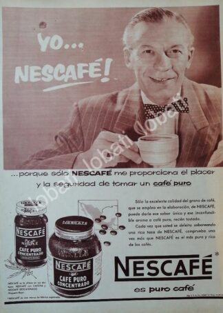 CARTEL ANTIGUO ORIGINAL DE CAFE NESCAFE 1956 /44