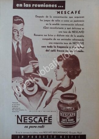 CARTEL ANTIGUO ORIGINAL DE CAFE NESCAFE 1952 /39