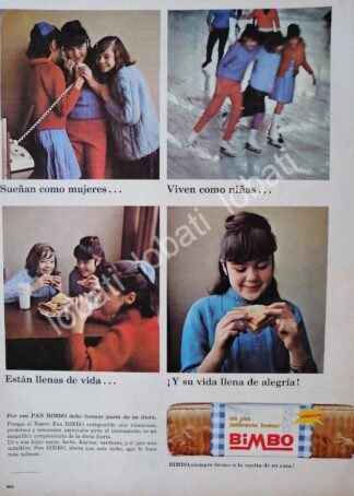 CARTEL ANTIGUO ORIGINAL DE PAN BIMBO 1965 /23