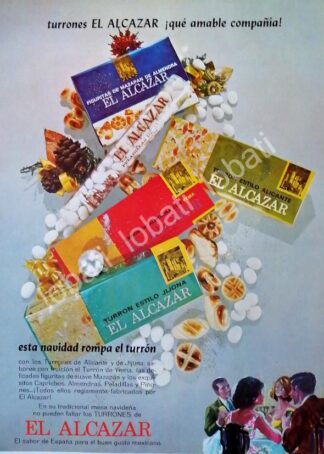 CARTEL ANTIGUO ORIGINAL DE FABRICA DE DULCES EL ALCAZAR 1967 /25 / MUY RARO