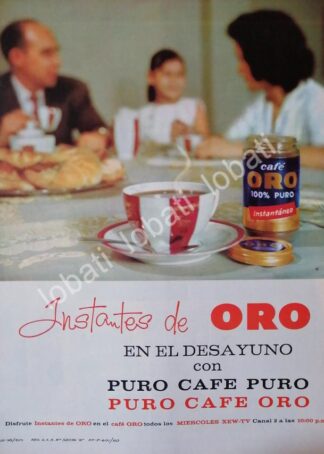 CARTEL ANTIGUO ORIGINAL DE CAFE ORO 1960 /15