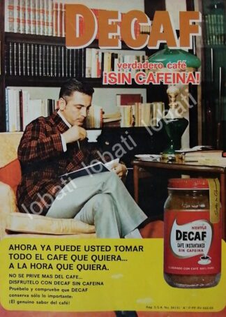 CARTEL ANTIGUO ORIGINAL DE CAFE DECAF NESTLE 1969 /14