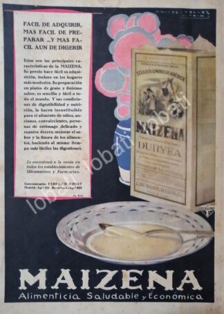CARTEL ANTIGUO ORIGINAL DE MAIZENA By DURYEA 1929 PUBLICIDAD ARTISTICA ./13