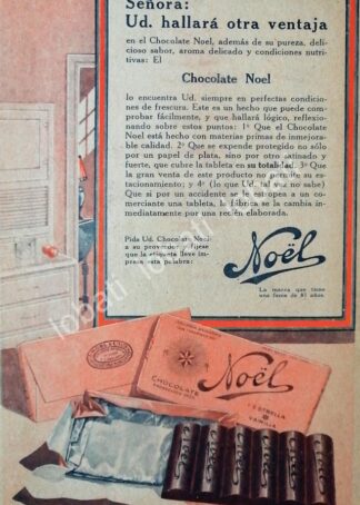 CARTEL ANTIGUO ORIGINAL DE CHOCOLATES NOEL 1928 /10 ARGENTINA-MEXICO
