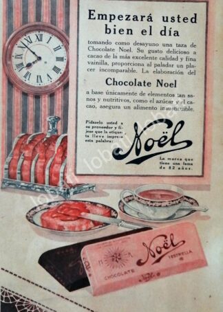 CARTEL ANTIGUO ORIGINAL DE CHOCOLATES NOEL 1928 /9 ARGENTINA-MEXICO