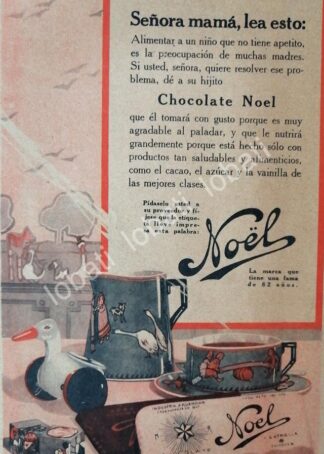CARTEL ANTIGUO ORIGINAL DE CHOCOLATES NOEL 1927 /7 ARGENTINA-MEXICO