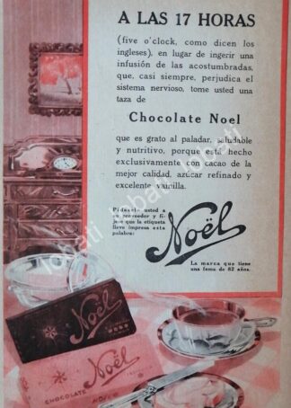 CARTEL ANTIGUO ORIGINAL DE CHOCOLATES NOEL 1928 /8 ARGENTINA-MEXICO