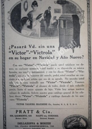 CARTEL ANTIGUO ORIGINAL DE GRAMOFONO VICTROLA VICTOR 1926 /188