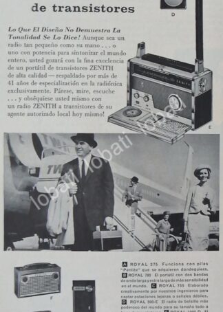 CARTEL ANTIGUO ORIGINAL DE RADIOS ZENITH TRANSOCEANICO 1950s /152