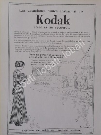 CARTEL ANTIGUO ORIGINAL DE CAMARAS KODAK 1913 /9 PUBLICIDAD ARTISTICA