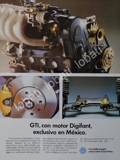 CARTEL ANTIGUO ORIGINAL DE AUTOS VOLKSWAGEN , SISTEMA MOTOR GTI 1979 /21