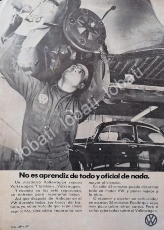 CARTEL ANTIGUO ORIGINAL DE MINI CARTEL AUTOS VOLKSWAGEN VOCHO 1969 /13