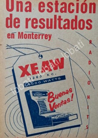 CARTEL ANTIGUO ORIGINAL DE RADIO DIFUSORA XEAW RADIO MONTERREY 1959 /33