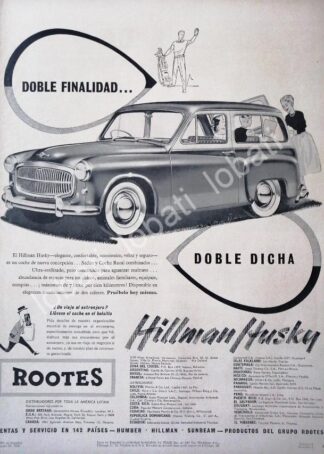 CARTEL ANTIGUO ORIGINAL DE AUTOS ROOTES HILLMAN HUSKY 1956 /220
