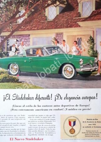 CARTEL ANTIGUO ORIGINAL DE AUTOS STUDEBAKER 1953 /191