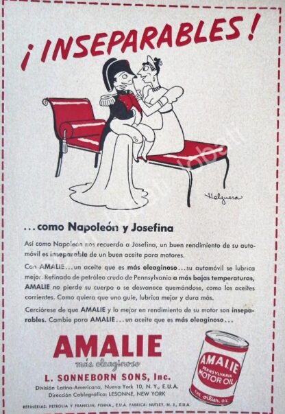 CARTEL ANTIGUO ORIGINAL DE SET DE 4 AFICHES, DIBUJOS DE JESUS HELGUERA , LUBRICANTES AMALIE 1952 - Image 5
