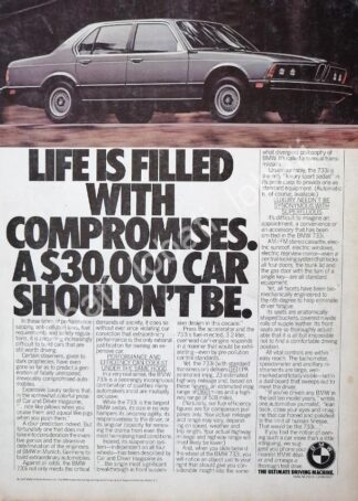 CARTEL ANTIGUO ORIGINAL DE AUTOS BMW 733i 1980 / 421
