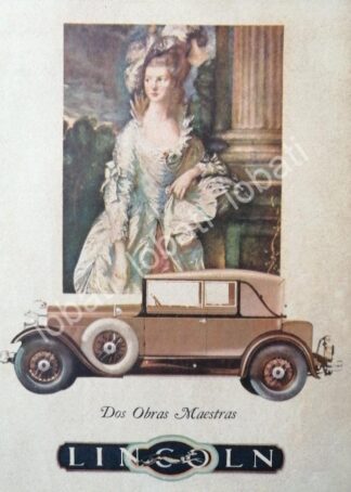 CARTEL ANTIGUO ORIGINAL DE AUTOS LINCOLN 1930 /390