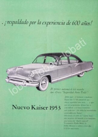 CARTEL ANTIGUO ORIGINAL DE AUTOS KAISER 1952 /366