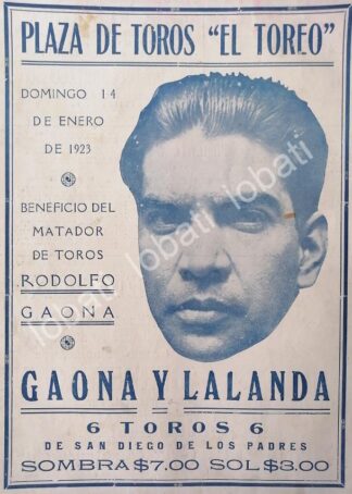 CARTEL ANTIGUO ORIGINAL DE CARTEL PLAZA DE TOROS EL TOREO, 1923 GAONA Y LALANDA ETC /44