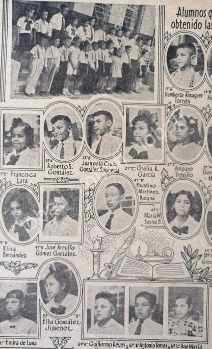 CARTEL ANTIGUO ORIGINAL DE ESCUELA ADOLFO PRIETO MONTERREY CUADRO DE HONOR 1947 - Image 2