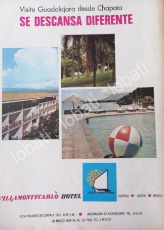 CARTEL ANTIGUO ORIGINAL DE HOTEL VILLA MONTECARLO, GUADALAJARA 1970 /427