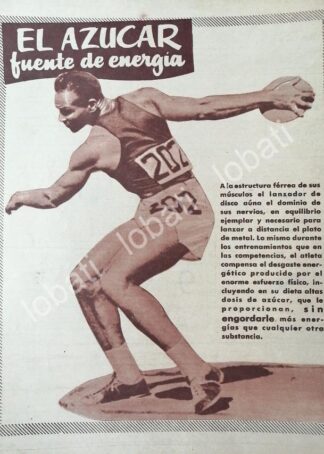 CARTEL ANTIGUO ORIGINAL DE CAMPAÑA NACIONAL DE CONSUMO DE AZUCAR 1955 / 392