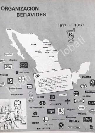 CARTEL ANTIGUO ORIGINAL DE FARMACIAS BENAVIDES 1967 50 ANIVERSARIO /568 MUY RARO