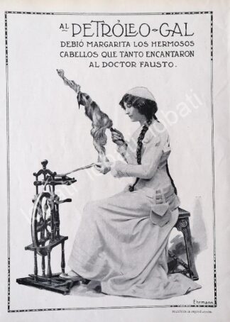 CARTEL ANTIGUO ORIGINAL DE LOCIO PARA CABELLO, PETROLEO GAL 1914 /No66