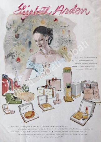 CARTEL ANTIGUO ORIGINAL DE COSMETICOS ELIZABET ARDEN 1947 /No50