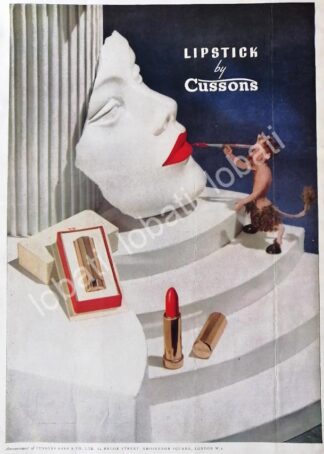 CARTEL ANTIGUO ORIGINAL DE AFICHE ARTE SURREALISTA. LAPIZ LABIAL CUSSONS 1947 /No49 RARO