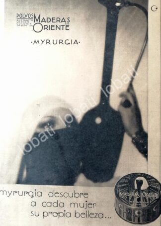 CARTEL ANTIGUO ORIGINAL DE POLVOS MADERAS DE ORIENTE DE MYRURGIA 1930 /No48