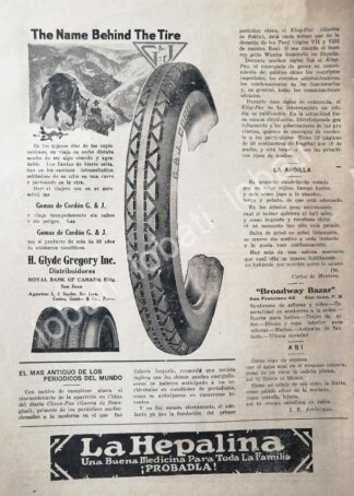 CARTEL ANTIGUO ORIGINAL DE LLANTAS G & J. 1917 /124 SUPER RARO