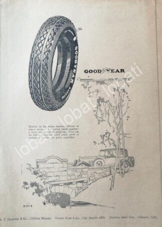 CARTEL ANTIGUO ORIGINAL DE DE LLANTAS GOODYEAR 1926 /113