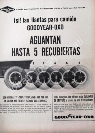 CARTEL ANTIGUO ORIGINAL DE LLANTAS GOODYEAR-OXXO 3T 1960S /102