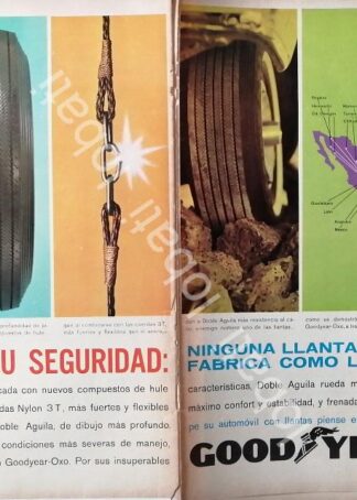 CARTEL ANTIGUO ORIGINAL DE LLANTAS GOODYEAR DOBLE AGUILA 1964 /101