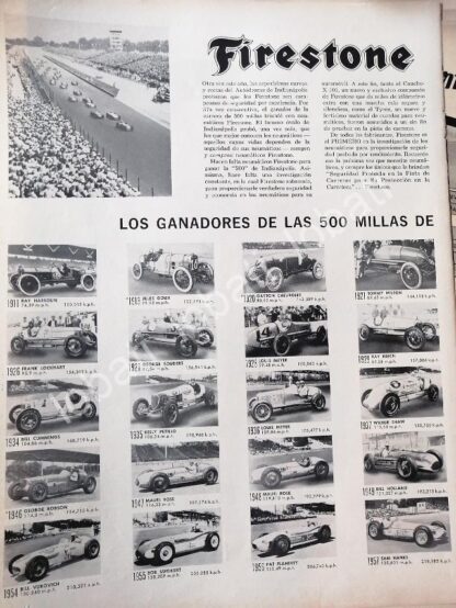 CARTEL ANTIGUO ORIGINAL DE JIM RATHMAN & FIRESTONE. GANA LAS 500 MILLAS DE INDIANAPOLIS 1958 /N95 - Image 3