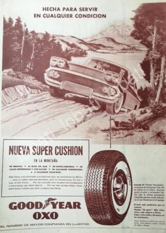 CARTEL ANTIGUO ORIGINAL DE LLANTAS GOOD YEAR SUPER CUSHION 1959 /N84