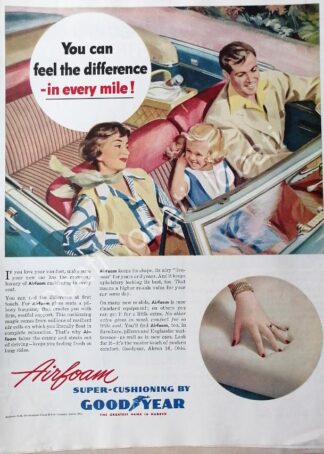 CARTEL ANTIGUO ORIGINAL DE DE LLANTAS GOOD YEAR AIR FOAM 1950 /N82