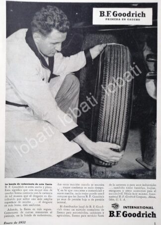CARTEL ANTIGUO ORIGINAL DE LLANTAS B.F. GOODRICH 1952 /74