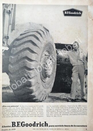 CARTEL ANTIGUO ORIGINAL DE LLANTAS B.F. GOODRICH 1959 /72